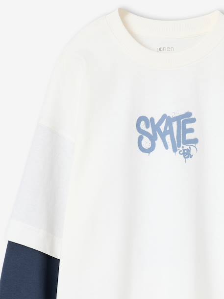 T-shirt met laagjeseffect jongen ecru - vertbaudet enfant 