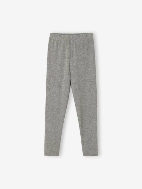Set van 2 Basics meisjesleggings donkergrijs+indigoblauw+kaki+rozenhout+saliegroen - vertbaudet enfant 