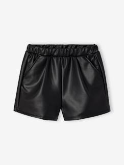 -Meisjesshort van imitatieleer