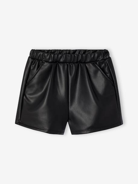 Meisjesshort van imitatieleer zwart - vertbaudet enfant 