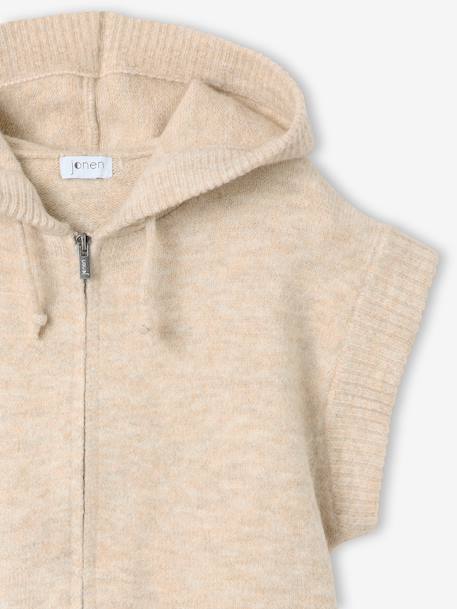 Mouwloos vest met capuchon beige - vertbaudet enfant 
