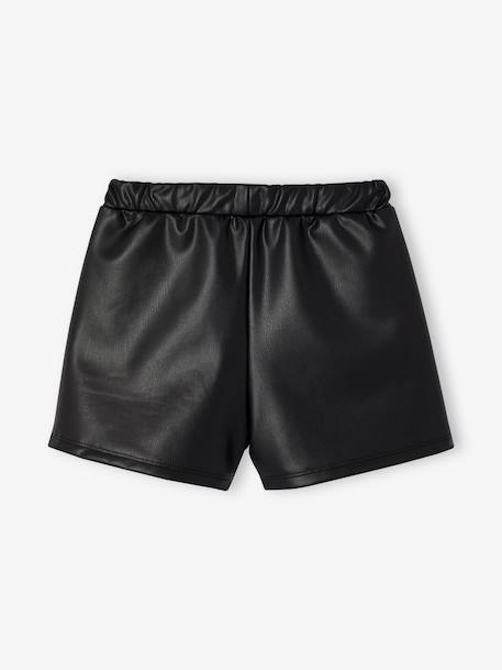 Meisjesshort van imitatieleer zwart - vertbaudet enfant 