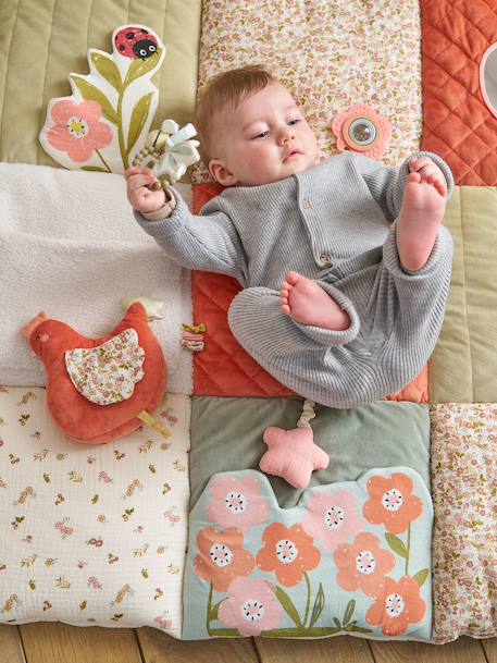 Zacht speelkleed CROQUE LA VIE beige+ecru+rood+sinaasappel+zwart - vertbaudet enfant 