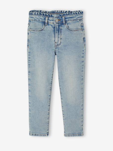 Slim jeans voor meisjes lichtblauw+middenblauw - vertbaudet enfant 
