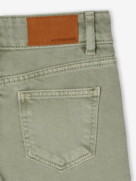 Wijd uitlopende broek voor meisjes medium Morpho groengrijs+kaki+koraal+oudroze - vertbaudet enfant 