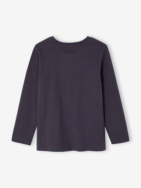 Jongensshirt met lange mouwen bordeauxrood+gemêleerd wit+leigrijs - vertbaudet enfant 