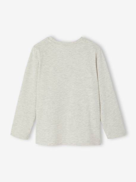 Jongensshirt met lange mouwen bordeauxrood+gemêleerd wit+leigrijs - vertbaudet enfant 