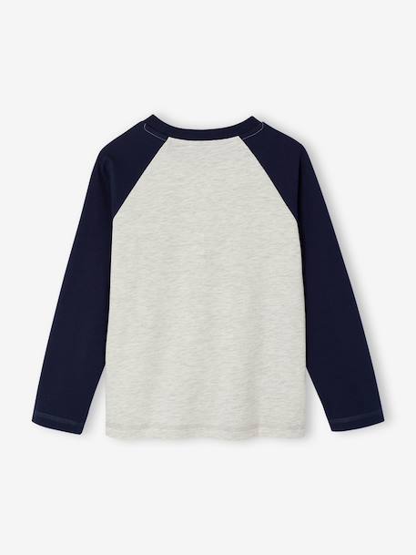 Jongensshirt met lange mouwen groen+marineblauw+okergeel - vertbaudet enfant 