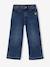 Wijde meisjesjeans met rafels aan de onderkant donkerblauw+gebleekt denim+grijs+stone - vertbaudet enfant 