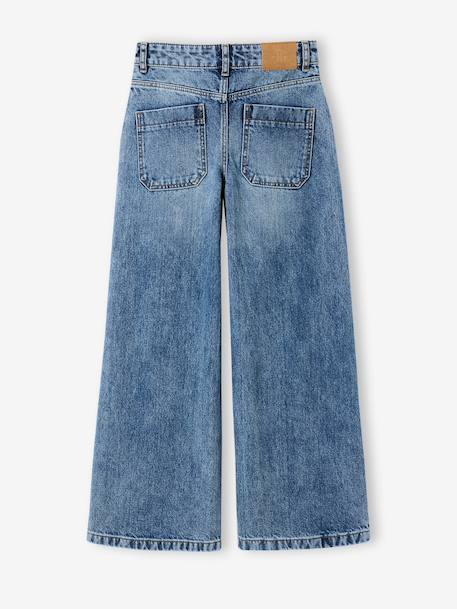 Wijde jeans met timmermanszakken voor meisjes JONEN denimgrijs+donkerblauw+middenblauw - vertbaudet enfant 