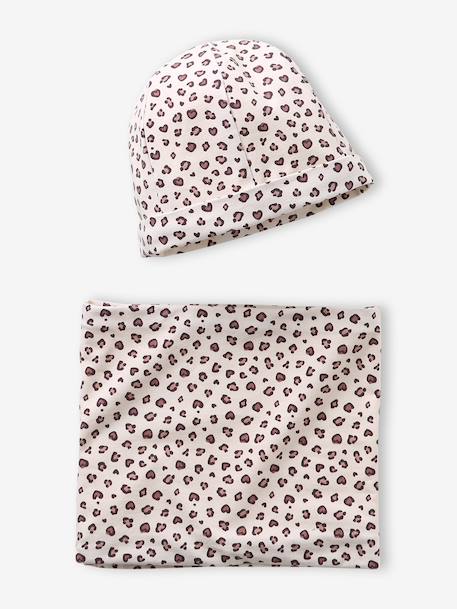 Meisjesset muts en colsjaal van jersey beige - vertbaudet enfant 