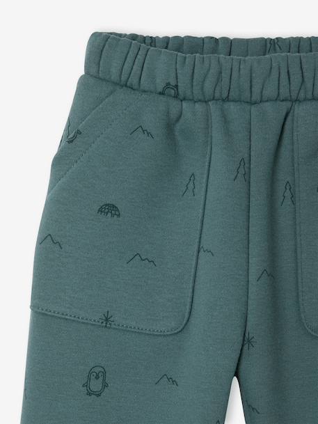 Wijde babybroek voor jongens beige+smaragdgroen - vertbaudet enfant 