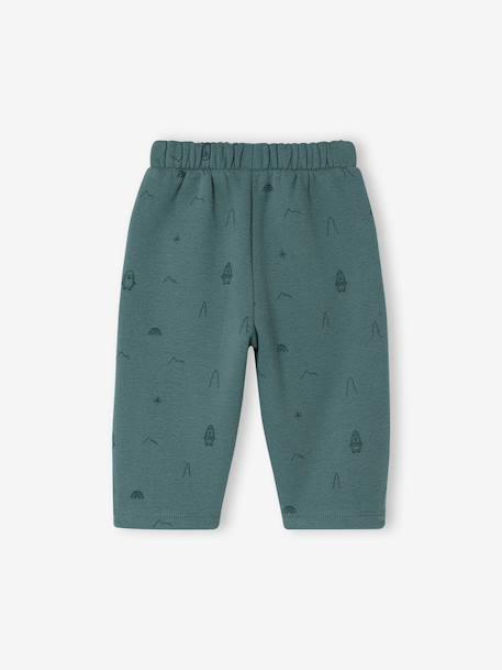 Wijde babybroek voor jongens beige+smaragdgroen - vertbaudet enfant 