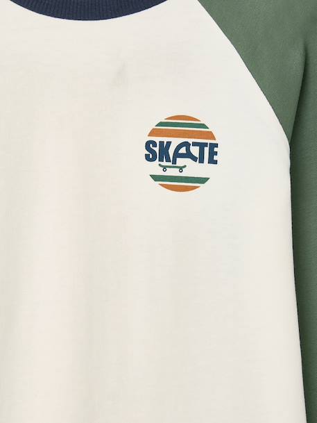 Jongensshirt met lange mouwen bordeauxrood+okergeel+saliegroen - vertbaudet enfant 