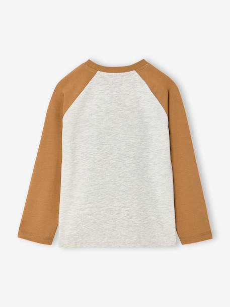 Jongensshirt met lange mouwen groen+marineblauw+okergeel - vertbaudet enfant 