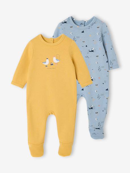 Set van 2 babypyjama's voor jongens blauw - vertbaudet enfant 