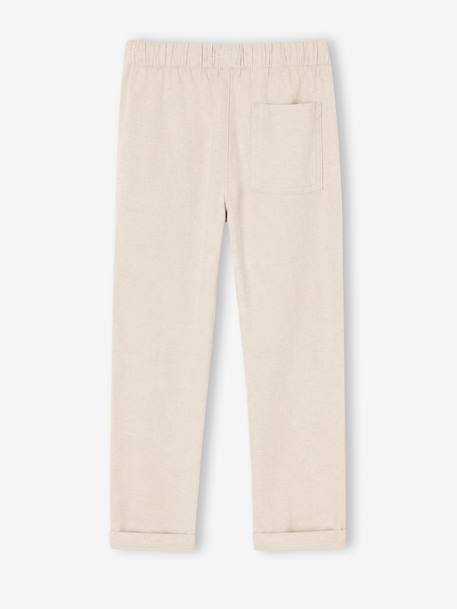 Lichte jongensbroek katoen/linnen gemêleerd beige+nachtblauw+saliegroen - vertbaudet enfant 