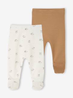 -Set van 2 babybroekjes met voetjes