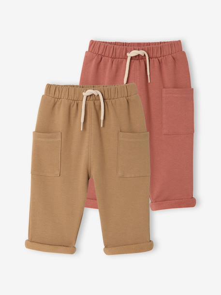 Set van 2 babyjongensbroeken terracotta - vertbaudet enfant 