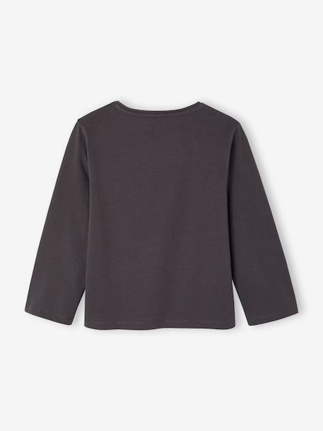 Set van 3 BASICS meisjesshirts met lange mouwen antraciet+ecru+grijsblauw+indigoblauw+koraal+rozen+zachtpaars - vertbaudet enfant 