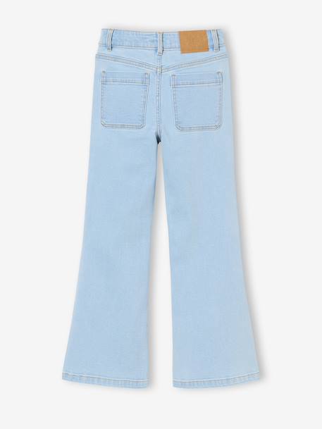 Flare jeans voor meisjes JONEN denimgrijs+lichtblauw+middenblauw - vertbaudet enfant 