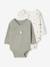 Set van 2 babyrompertjes met lange mouwen cappuccino+lichtroze+saliegroen - vertbaudet enfant 