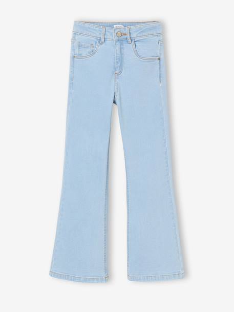 Flare jeans voor meisjes JONEN denimgrijs+lichtblauw+middenblauw - vertbaudet enfant 