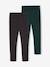 Set van 2 leggings gevoerd met fleece mesh voor meisjes antraciet+pruim - vertbaudet enfant 