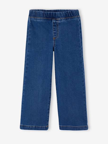 Wijde tregging voor meisjes van denim denimgrijs+donkerblauw+lichtblauw+middenblauw - vertbaudet enfant 