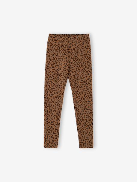 Legging met zebraprint voor meisjes, moeder-dochter capsule ENVIE DE FRAISE beige+chocoladebruin - vertbaudet enfant 