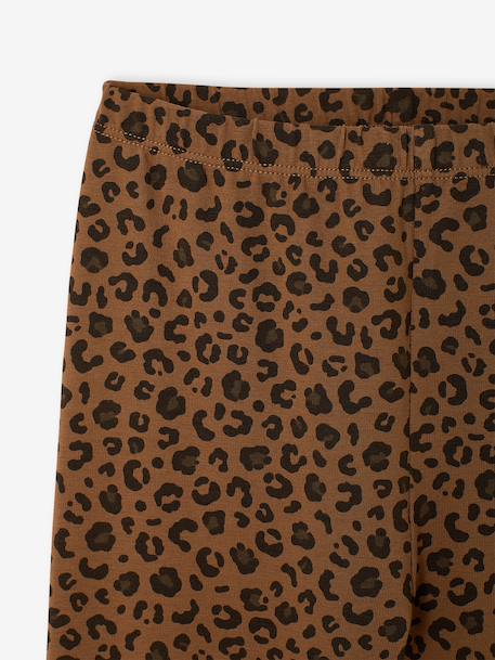 Legging met zebraprint voor meisjes, moeder-dochter capsule ENVIE DE FRAISE beige+chocoladebruin - vertbaudet enfant 