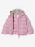 Lichtgewicht donsjas met capuchon voor meisjes groengrijs+lila+marineblauw+pruim+rozen - vertbaudet enfant 