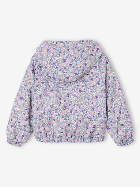 Omkeerbare windjack met capuchon voor meisjes, luipaard/sherpa beige+vanille - vertbaudet enfant 