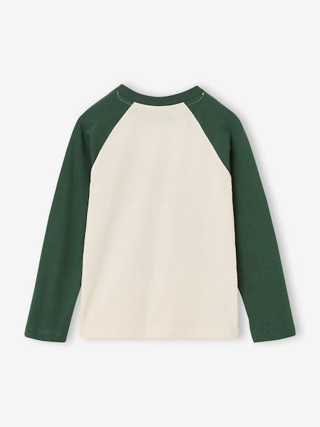 Jongensshirt met lange mouwen groen+marineblauw+okergeel - vertbaudet enfant 