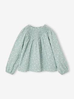 -Blouse voor meisjes met gesmokte mouwen