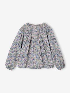 -Blouse voor meisjes met gesmokte mouwen