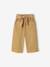 Wijde broek met kleur babymeisje met riem om te strikken beige+donkerpaars+karamel - vertbaudet enfant 
