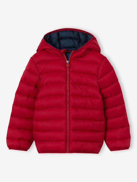 Lichte donsjas met capuchon jongen bordeauxrood+grijsblauw+hazelnoot+marineblauw+middenblauw+olijf+pecannoot+rood+smaragdgroen+zwart - vertbaudet enfant 