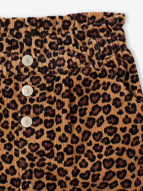 Fluwelen short met paperbag-vorm meisjes chocoladebruin+grijs+groenblauw+kameel+kaneel+zachtpaars - vertbaudet enfant 