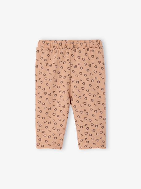 Fleece-pantalon voor meisjesbaby beige+ecru+roest+rozen - vertbaudet enfant 