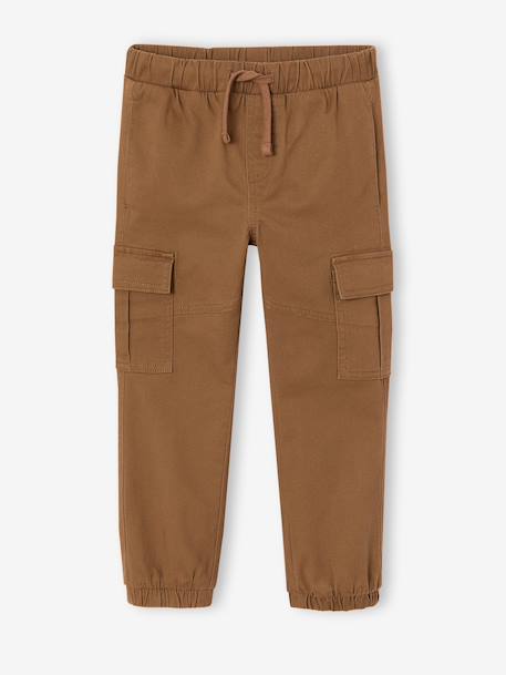 Jongensbroek battle eenvoudig aan te trekken donkerkaki+hazelnoot+ijsblauw+taupe - vertbaudet enfant 