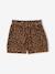 Fluwelen short met paperbag-vorm meisjes chocoladebruin+grijs+groenblauw+kameel+kaneel+zachtpaars - vertbaudet enfant 
