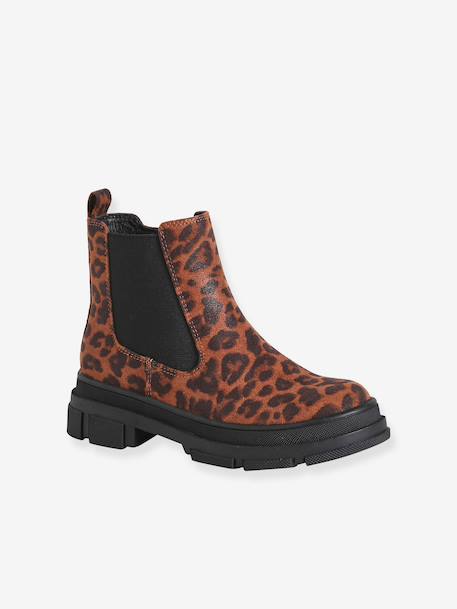 Meisjesboots met rits gemêleerd bruin - vertbaudet enfant 