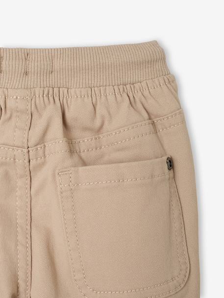 Gevoerd twill broekje jongensbaby beige+flesgroen+Inkt+pecannoot - vertbaudet enfant 