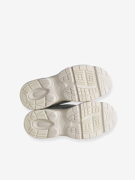 Meisjessneakers van textiel met klittenband zilver - vertbaudet enfant 