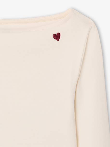 Set van 2 t-shirts in ribstof voor meisjes JONEN bordeauxrood+Engels groen+gemêleerd grijs - vertbaudet enfant 