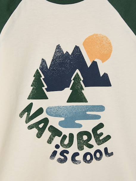 Jongensshirt met lange mouwen groen+marineblauw+okergeel - vertbaudet enfant 