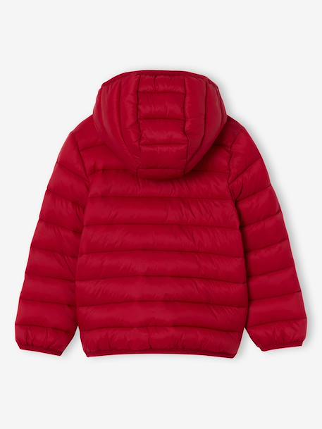 Lichte donsjas met capuchon jongen bordeauxrood+grijsblauw+hazelnoot+marineblauw+middenblauw+olijf+pecannoot+rood+smaragdgroen+zwart - vertbaudet enfant 