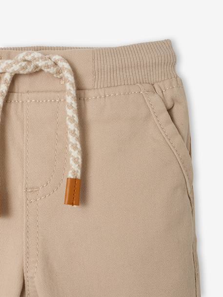 Gevoerd twill broekje jongensbaby beige+flesgroen+Inkt+pecannoot - vertbaudet enfant 