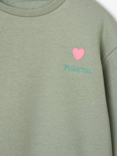 Basic meisjessweater met motief antraciet+donkerpaars+inktblauw+koraal+pioenroos+salie+vanille - vertbaudet enfant 